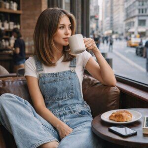 Silver Jeans Co Wide Leg Denim Overalls Light Wash 90s Y2K Rare Sample Piece